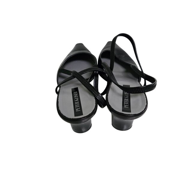Peter Kaiser Black Leather Slingback Maryjane Pointed Toe Kitten Heel Size 8.5 - Picture 4 of 7